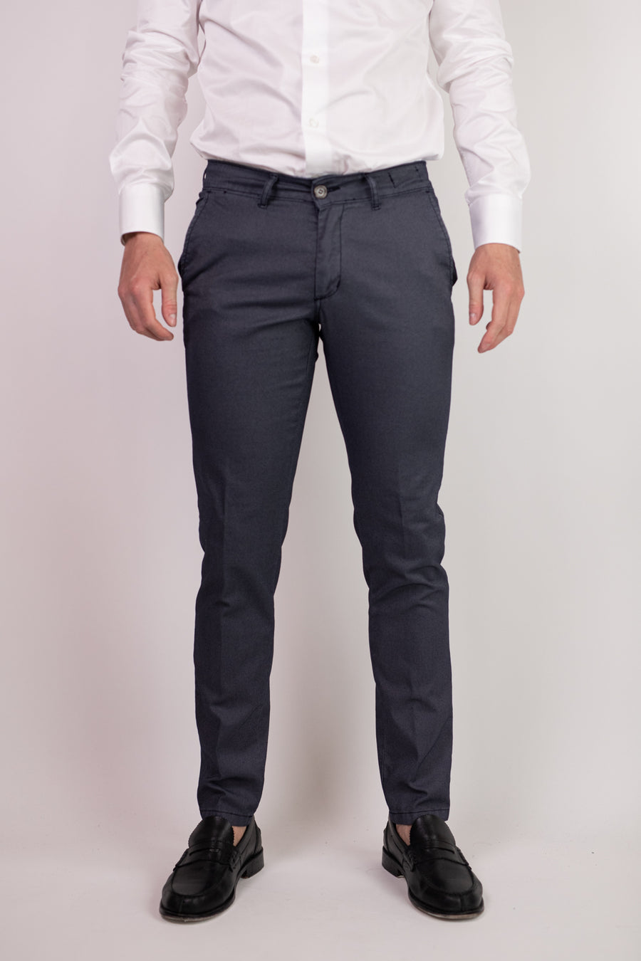 Pantalone in Cotone Oxford Blu
