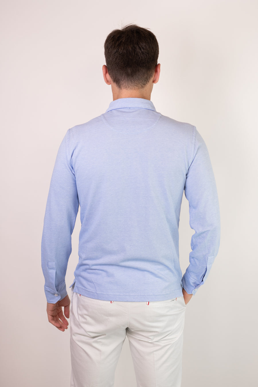 Polo Camicia in Cotone Oxford Celeste Modern Fit