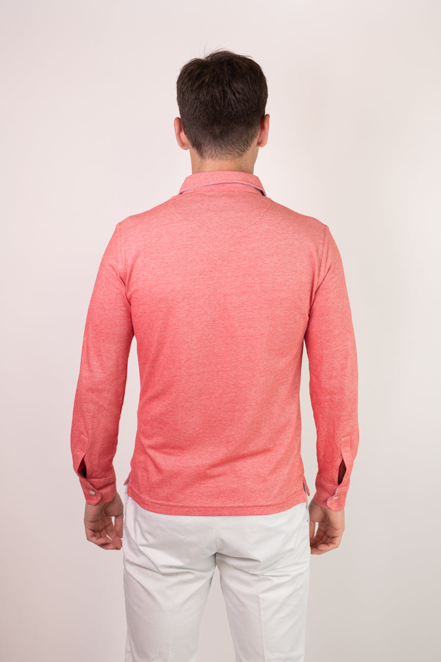 Polo Camicia in Cotone Oxford Rosso Modern Fit