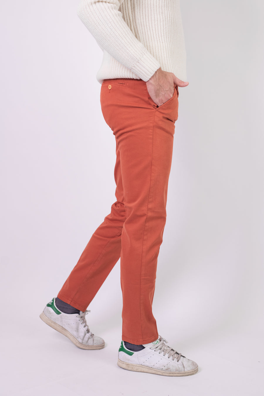 Pantalone Gabardina Bielastica Arancio