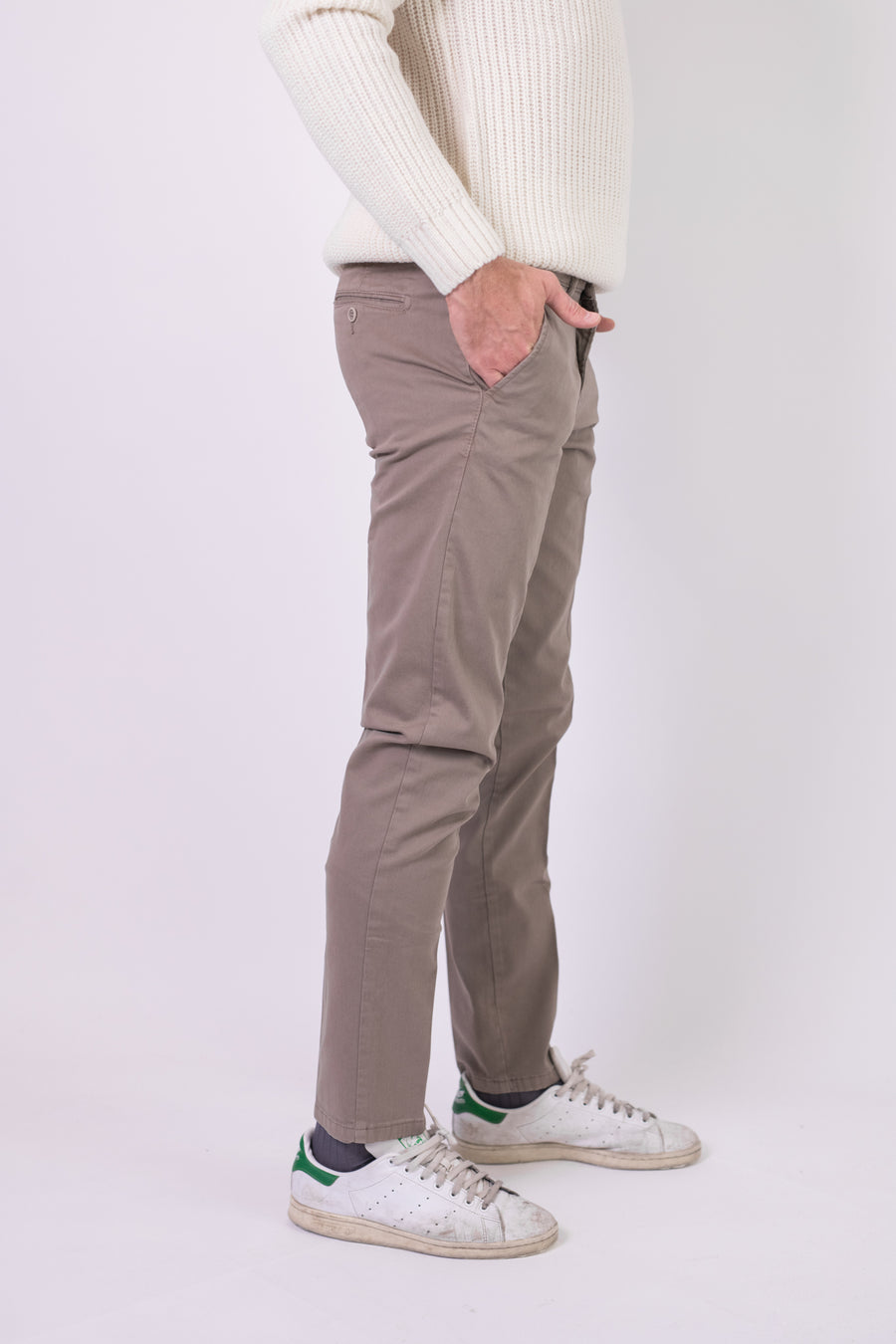 Pantalone Gabardina Bielastica Sabbia