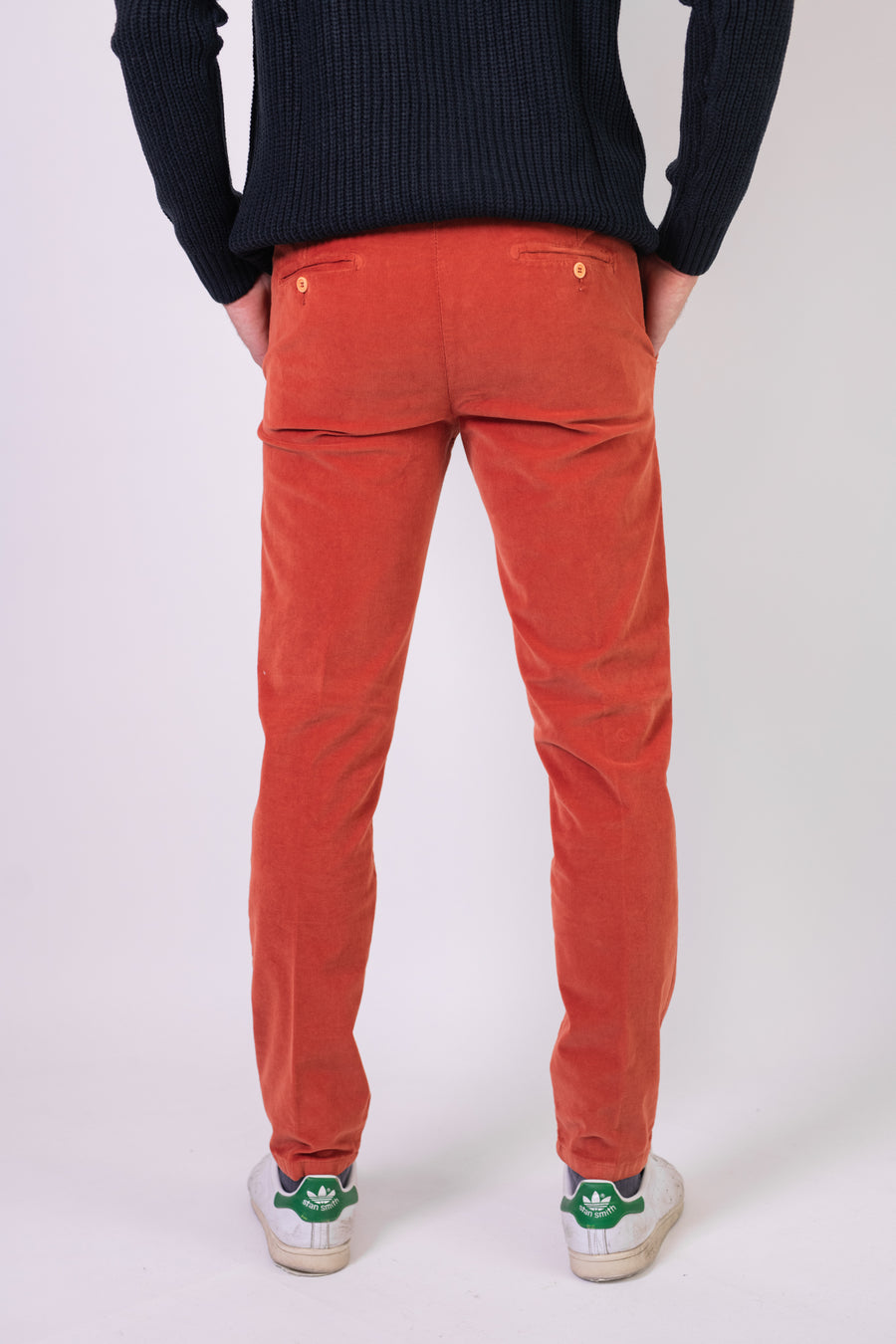 Pantalone Bielastico Velluto Arancio