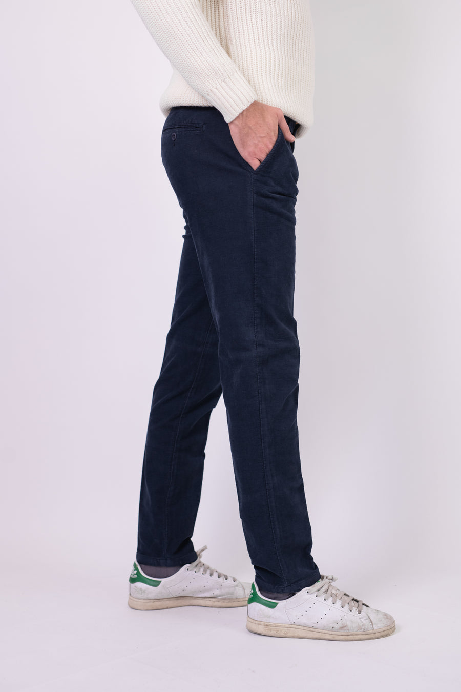 Pantalone Bielastico Velluto Blu