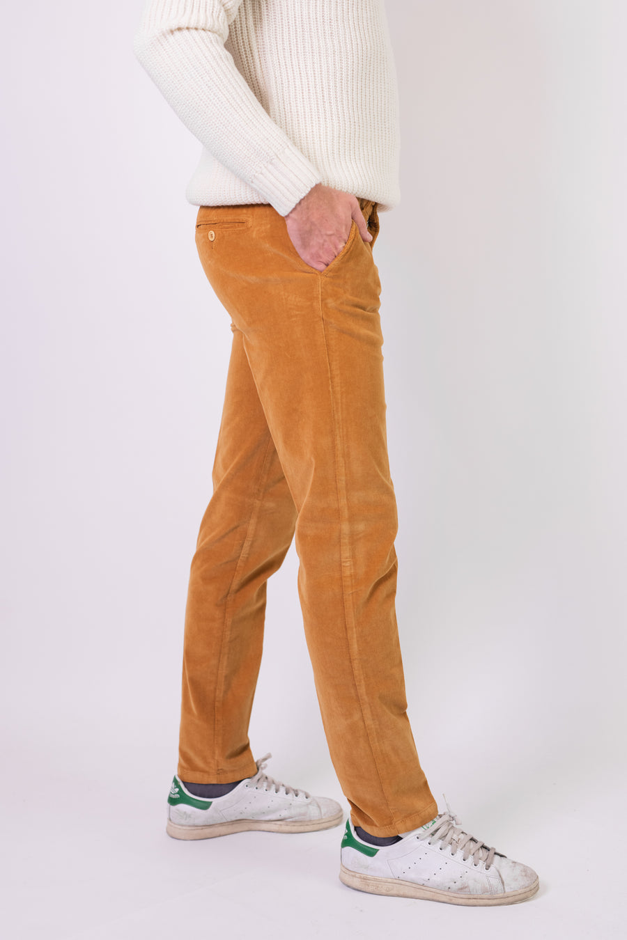Pantalone Bielastico Velluto Senape